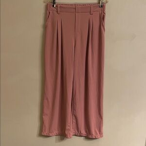 HALARA High Waisted Plicated Side Pocket Wide Leg Waffle Work Pants Rosette L